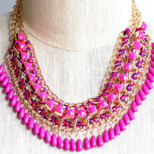 Drops of Jupiter in Fuchsia Bib Necklace